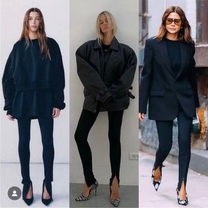 Wardrobe.NYC split hem leggings (front) pants